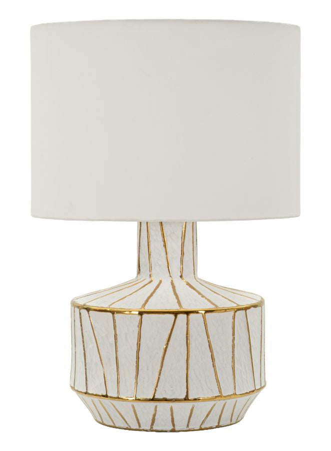 Tischlampe Weiß Gold 60 cm – Tischleuchte