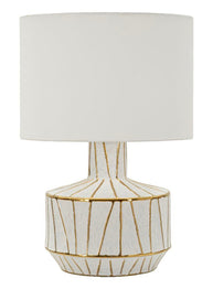 Tischlampe Weiß Gold 60 cm – Tischleuchte
