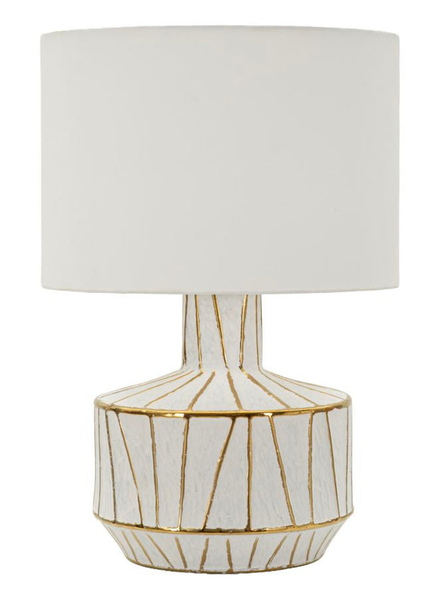 Tischlampe Weiß Gold 60 cm – Tischleuchte
