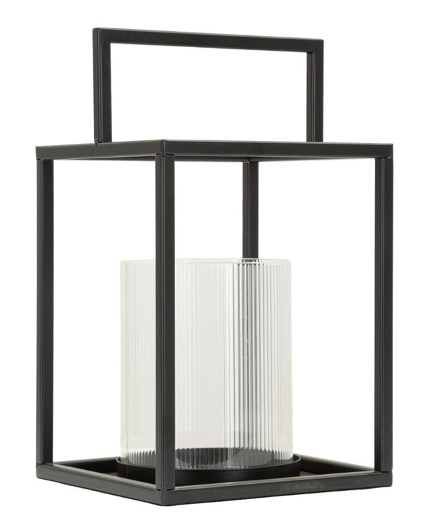 Laterne Simply Schwarz Offen Metall – Windlicht Deko