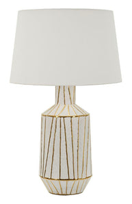 Tischlampe Weiß Gold 73 cm – Tischleuchte