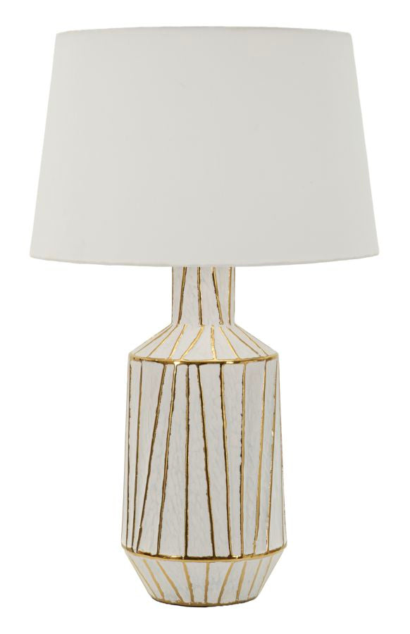Tischlampe Weiß Gold 73 cm – Tischleuchte