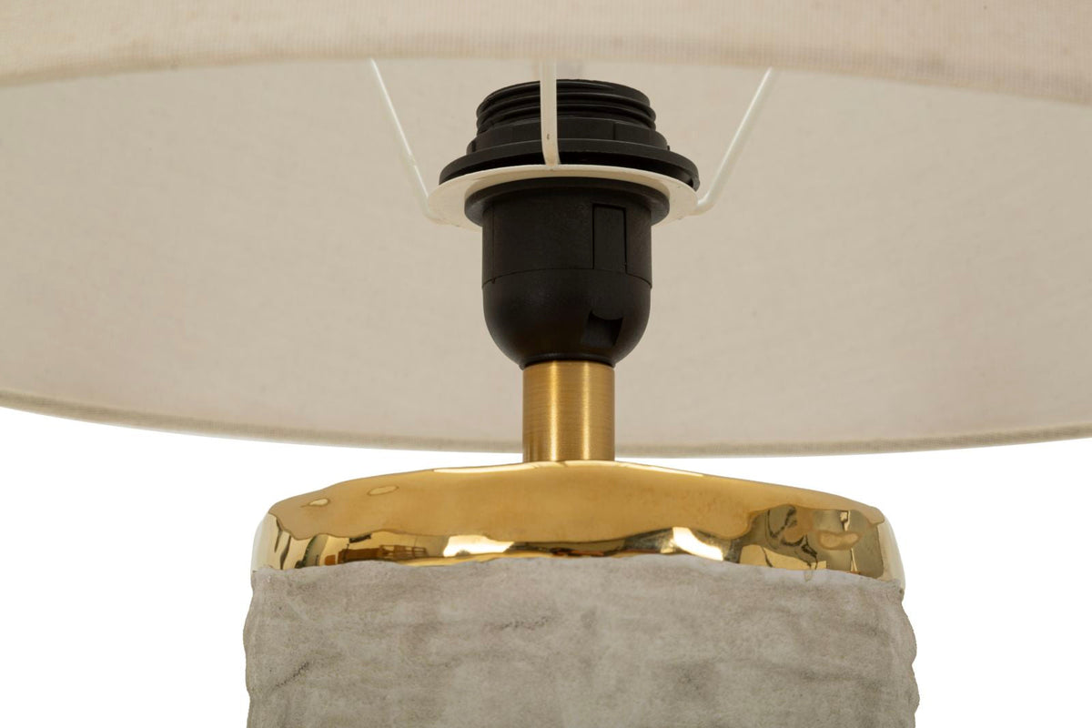 Tischlampe Grau Gold 73 cm – Tischleuchte