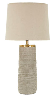 Tischlampe Grau Gold 73 cm – Tischleuchte