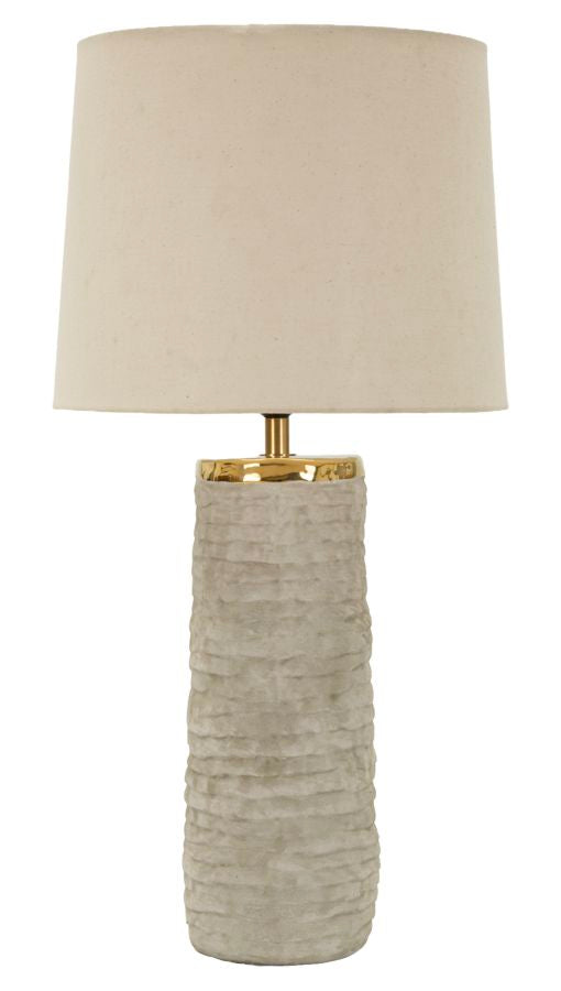 Tischlampe Grau Gold 73 cm – Tischleuchte