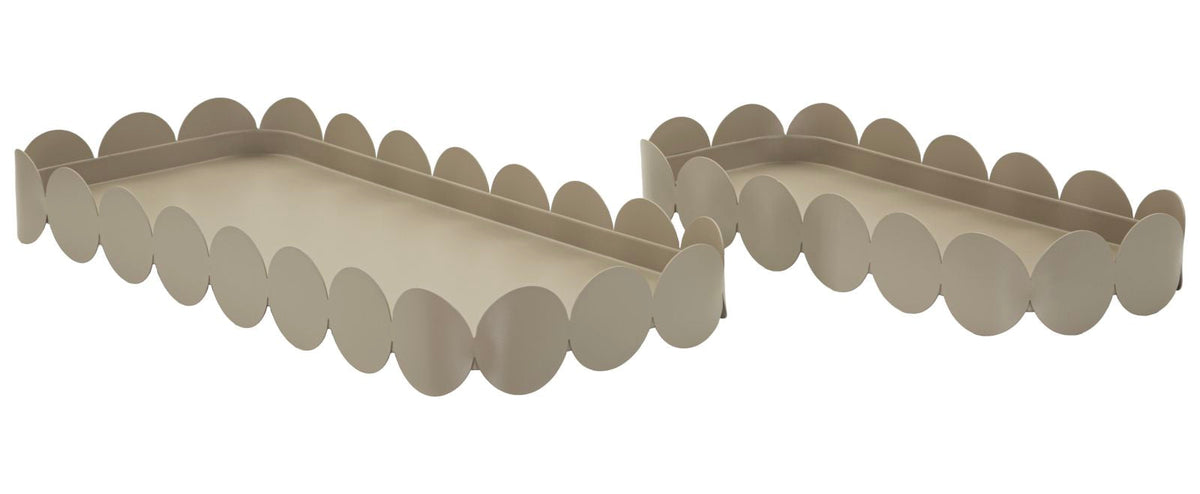 Dekotablett Saturno Taupe Eckig 2er Set – Serviertablett