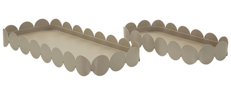 Dekotablett Saturno Taupe Eckig 2er Set – Serviertablett