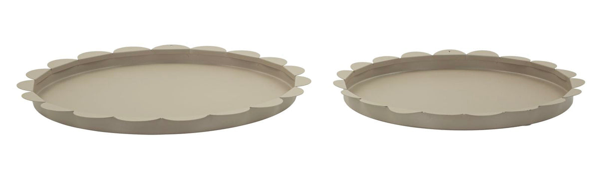 Dekotablett Saturno Taupe Rund 2er Set – Serviertablett