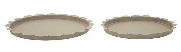 Dekotablett Saturno Taupe Rund 2er Set – Serviertablett