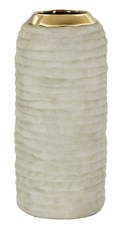 Vase Lima Grau Gold – Blumenvase Deko