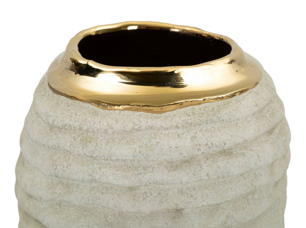 Vase Lima Grau Gold Klein – Blumenvase Deko