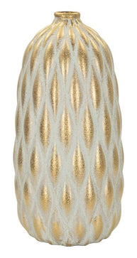 Vase Pepitas Grau Gold – Blumenvase Deko
