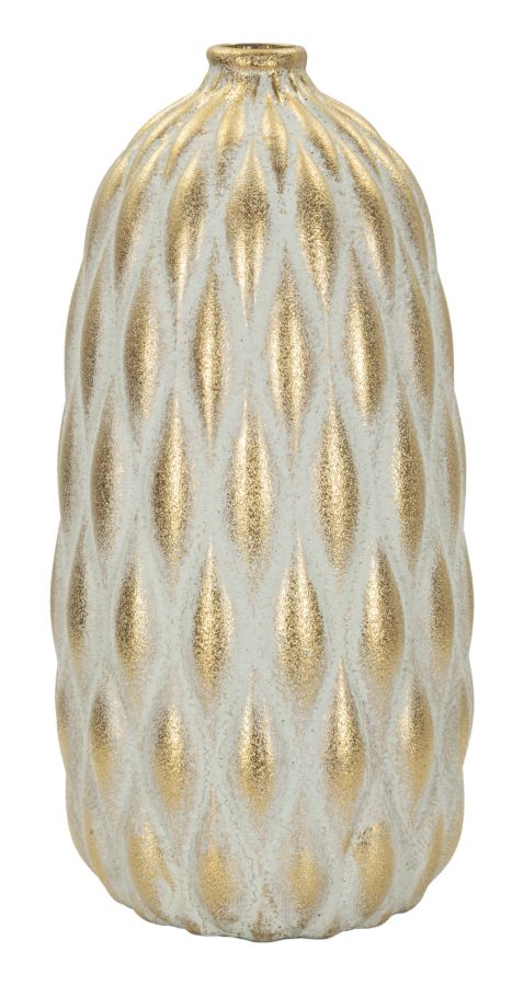 Vase Pepitas Grau Gold – Blumenvase Deko