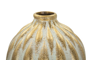 Vase Pepitas Grau Gold – Blumenvase Deko