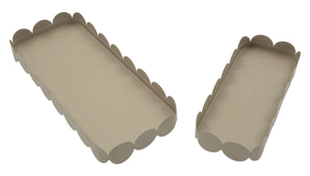 Dekotablett Saturno Taupe Eckig 2er Set – Serviertablett