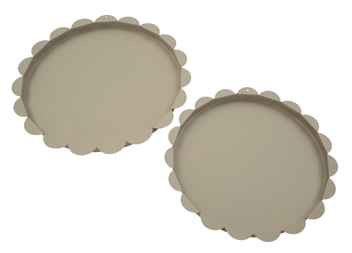 Dekotablett Saturno Taupe Rund 2er Set – Serviertablett