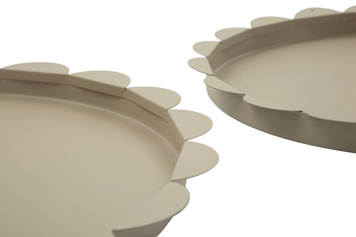 Dekotablett Saturno Taupe Rund 2er Set – Serviertablett