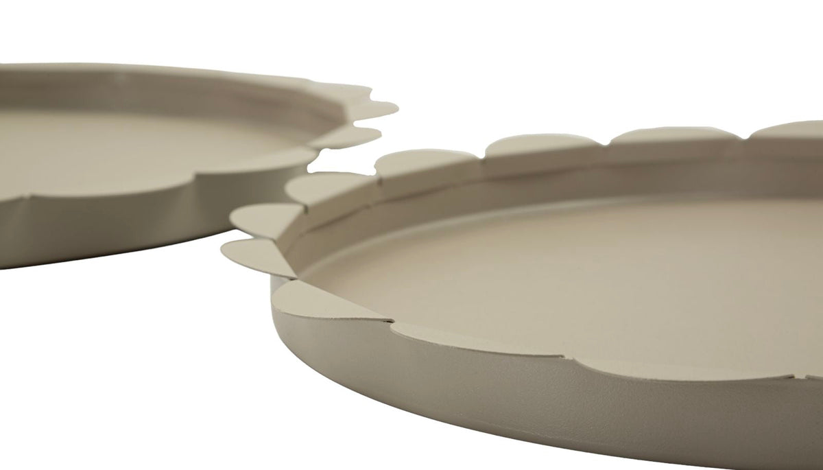 Dekotablett Saturno Taupe Rund 2er Set – Serviertablett