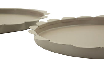 Dekotablett Saturno Taupe Rund 2er Set – Serviertablett