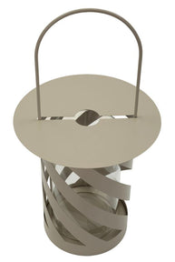 Laterne Saturno Twist Taupe Metall – Windlicht Deko
