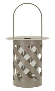 Laterne Saturno Twist Taupe Metall – Windlicht Deko
