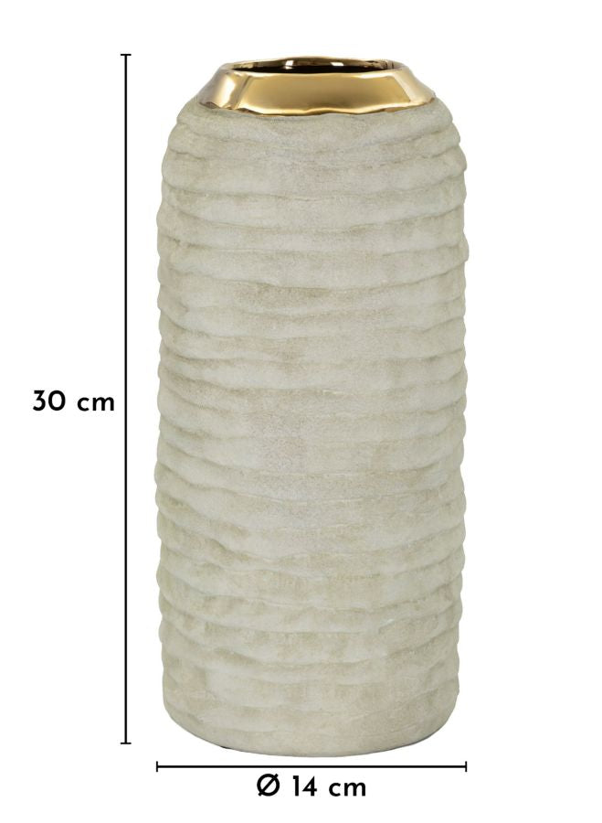 Vase Lima Grau Gold – Blumenvase Deko