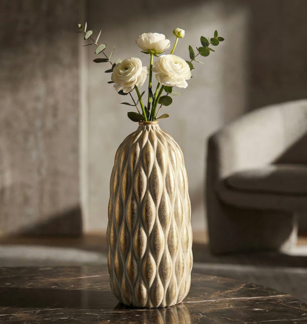 Blumenvase Pepitas Grau Gold 44 cm
