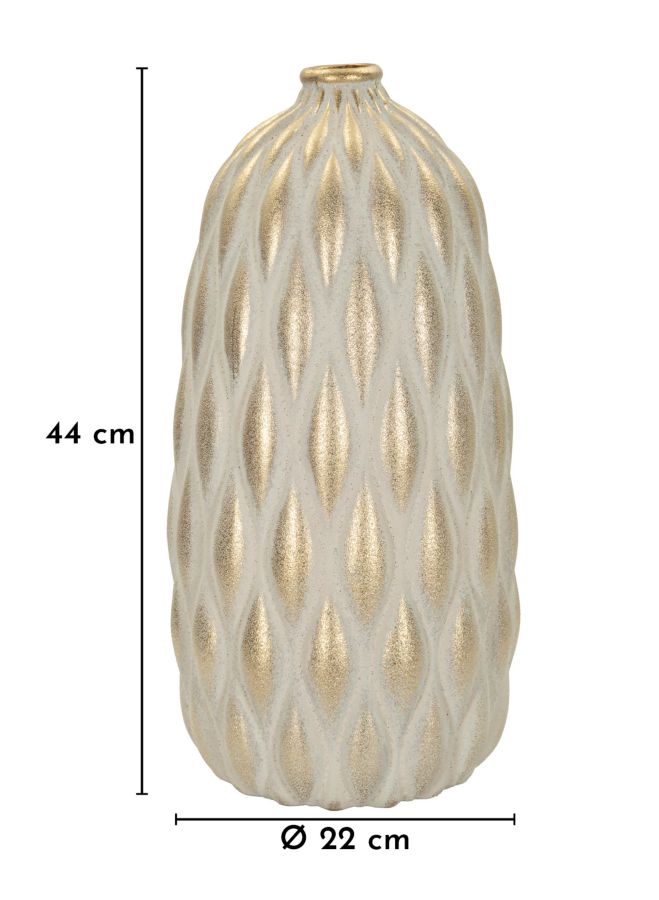 Blumenvase Pepitas Grau Gold 44 cm