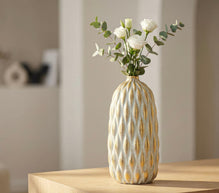 Vase Pepitas Grau Gold – Blumenvase Deko