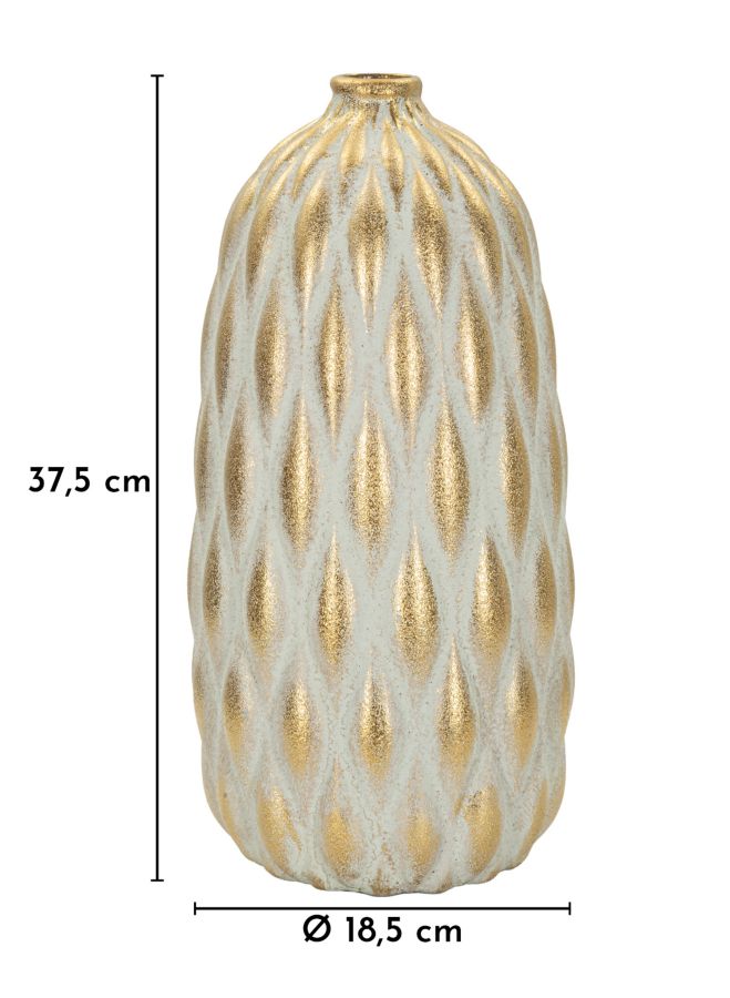 Vase Pepitas Grau Gold – Blumenvase Deko