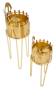 Blumenständer Flamingo Gold 79 cm – Pflanzenständer