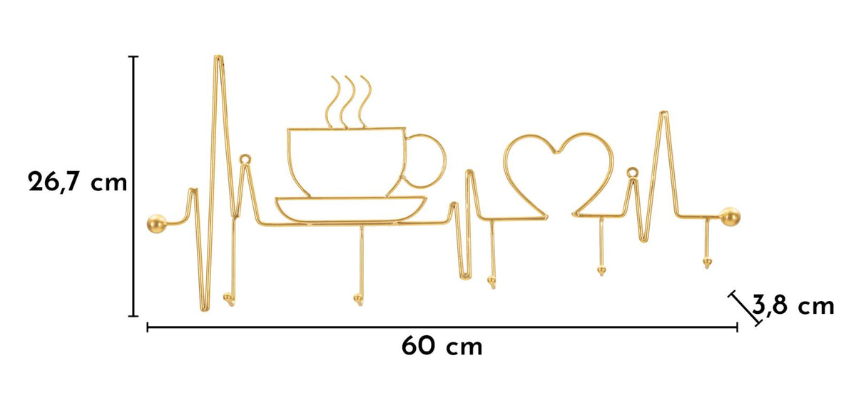 Garderobe Kaffeetasse Gold – Hakenleiste Flur
