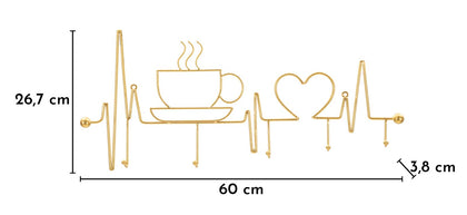 Garderobe Kaffeetasse Gold – Hakenleiste Flur