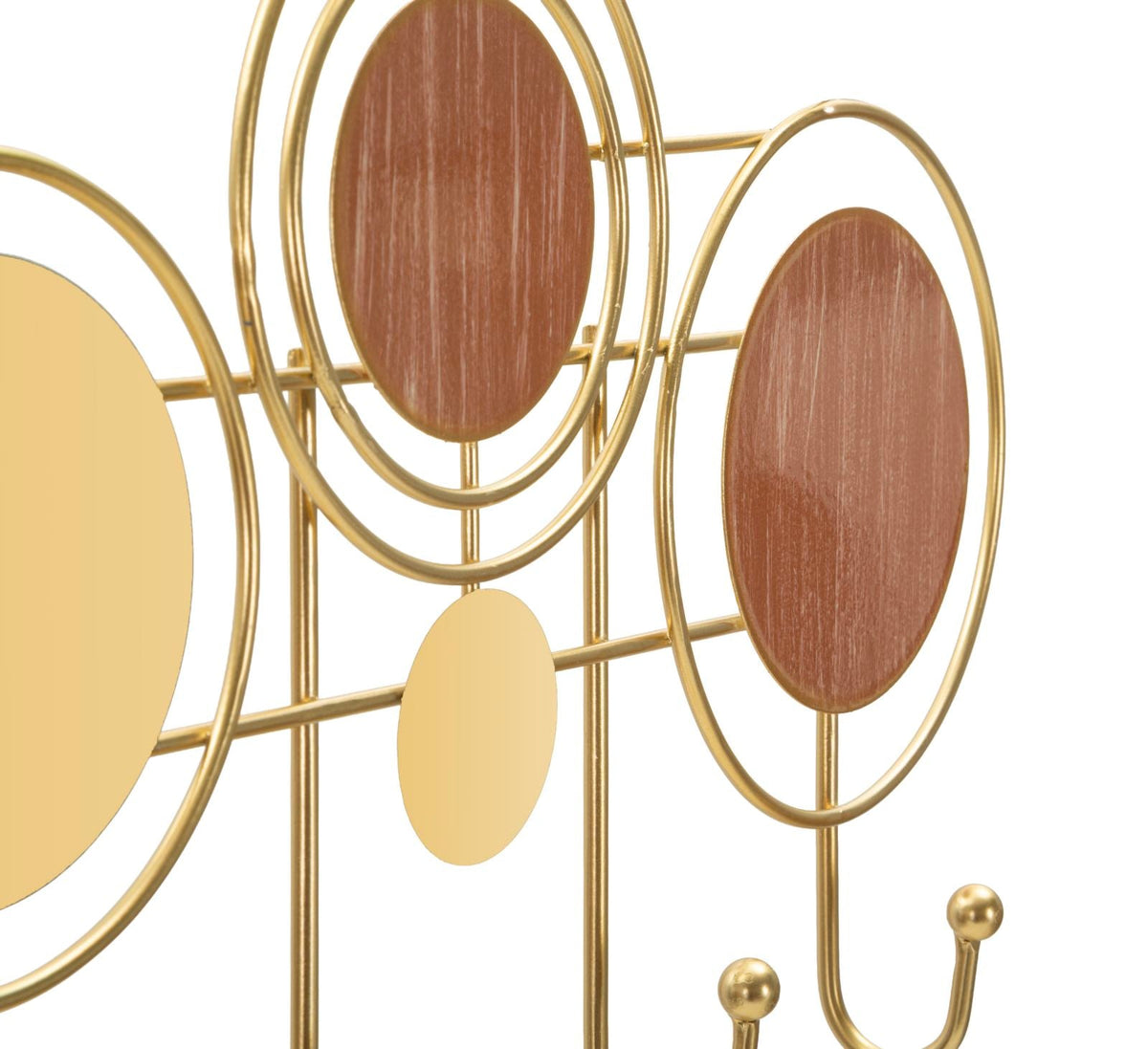 Garderobe Thursday Kreise Spiegel Gold – Hakenleiste Flur