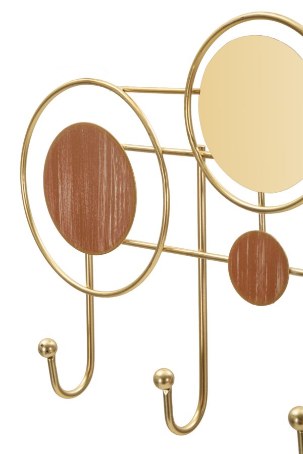 Garderobe Thursday Kreise Spiegel Gold – Hakenleiste Flur