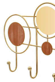 Garderobe Thursday Kreise Spiegel Gold – Hakenleiste Flur