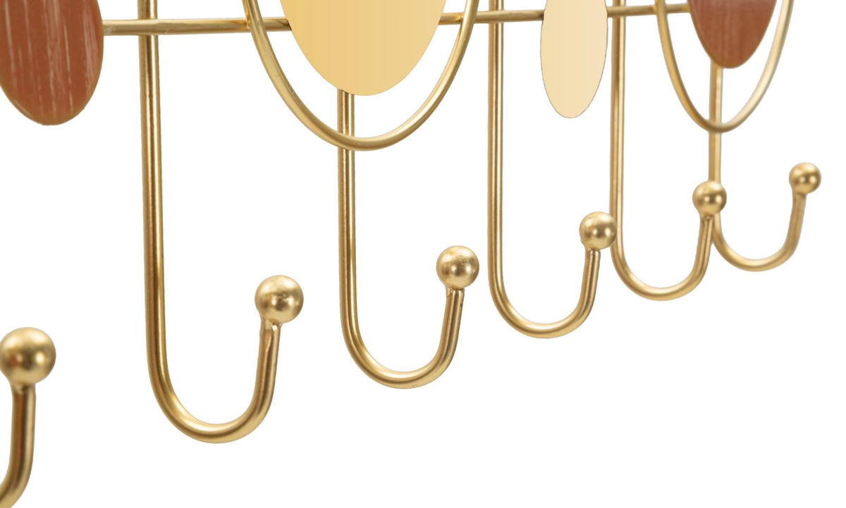 Garderobe Thursday Kreise Spiegel Gold – Hakenleiste Flur