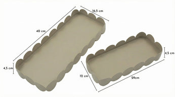 Dekotablett Saturno Taupe Eckig 2er Set – Serviertablett