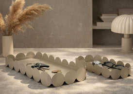 Dekotablett Saturno Taupe Eckig 2er Set – Serviertablett