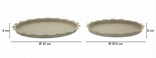 Dekotablett Saturno Taupe Rund 2er Set – Serviertablett