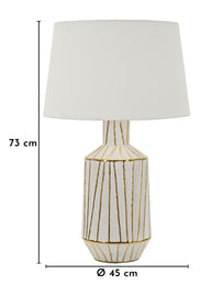 Tischlampe Weiß Gold 73 cm – Tischleuchte