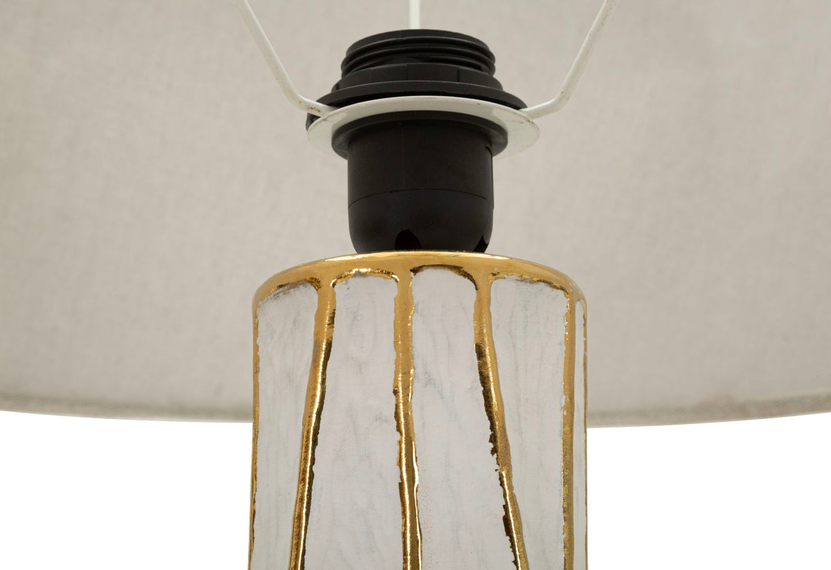 Tischlampe Weiß Gold 73 cm – Tischleuchte