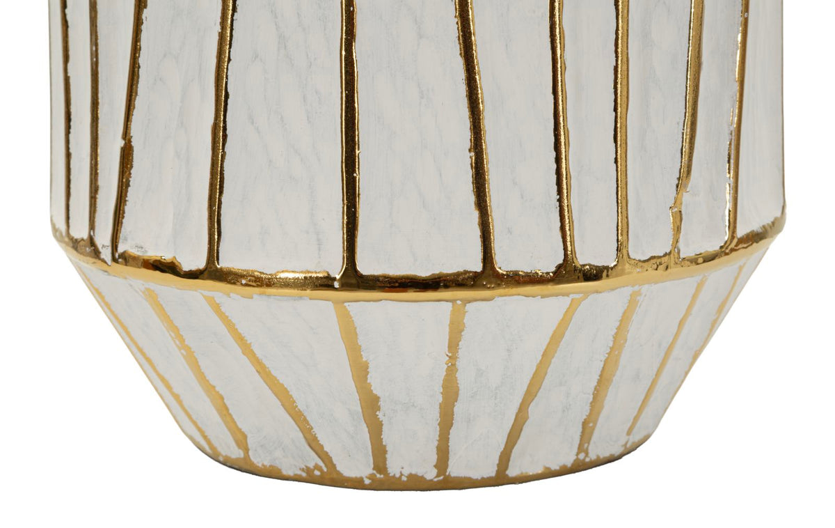 Tischlampe Weiß Gold 73 cm – Tischleuchte