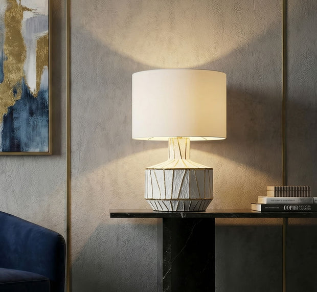 Tischlampe Weiß Gold 60 cm – Tischleuchte