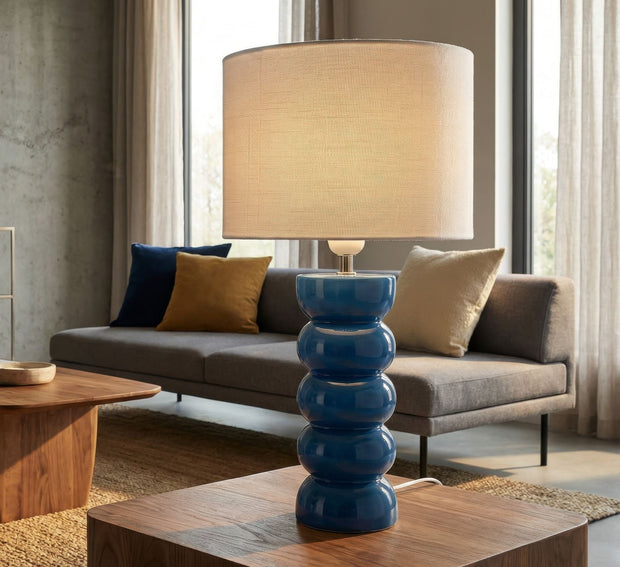 Tischlampe Blau Weiß 46 cm – Tischleuchte