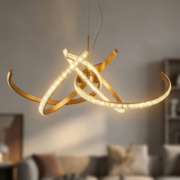 Deckenleuchte Gold Weiß 120 cm – Deckenlampe