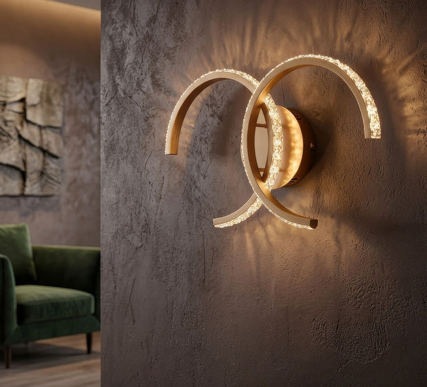 Wandleuchte C Gold Weiß 24 cm – Wandlampe