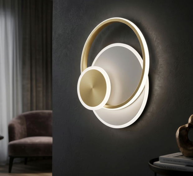 Wandleuchte Dish Gold Weiß 34 cm – Wandlampe