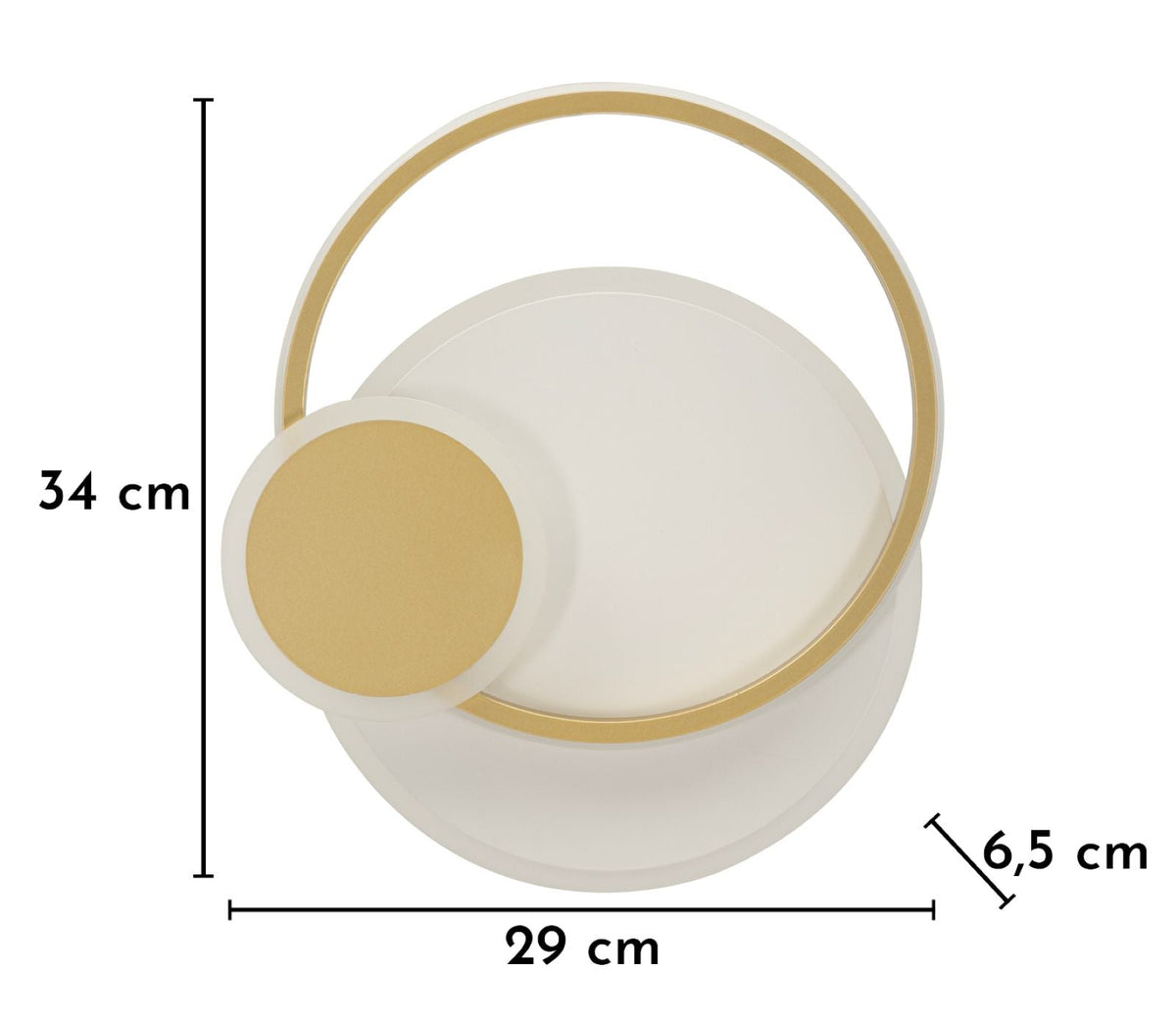 Wandleuchte Dish Gold Weiß 34 cm – Wandlampe