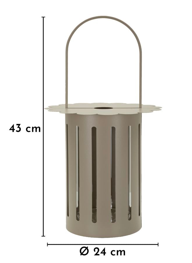 Laterne Saturno Taupe Metall – Windlicht Deko